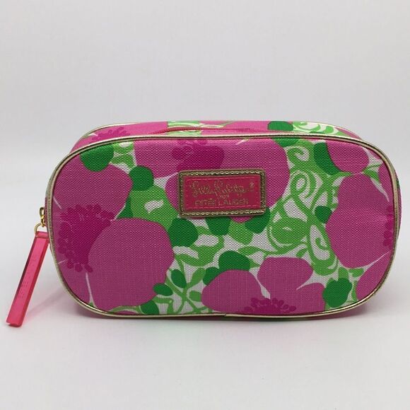 Lilly Pullitzer for Estee Lauder Floral Pink Cosmetic Makeup Bag - Picture 1 of 16